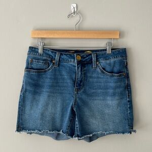 Seven7 Denim Jean Shorts with Distressed Hem